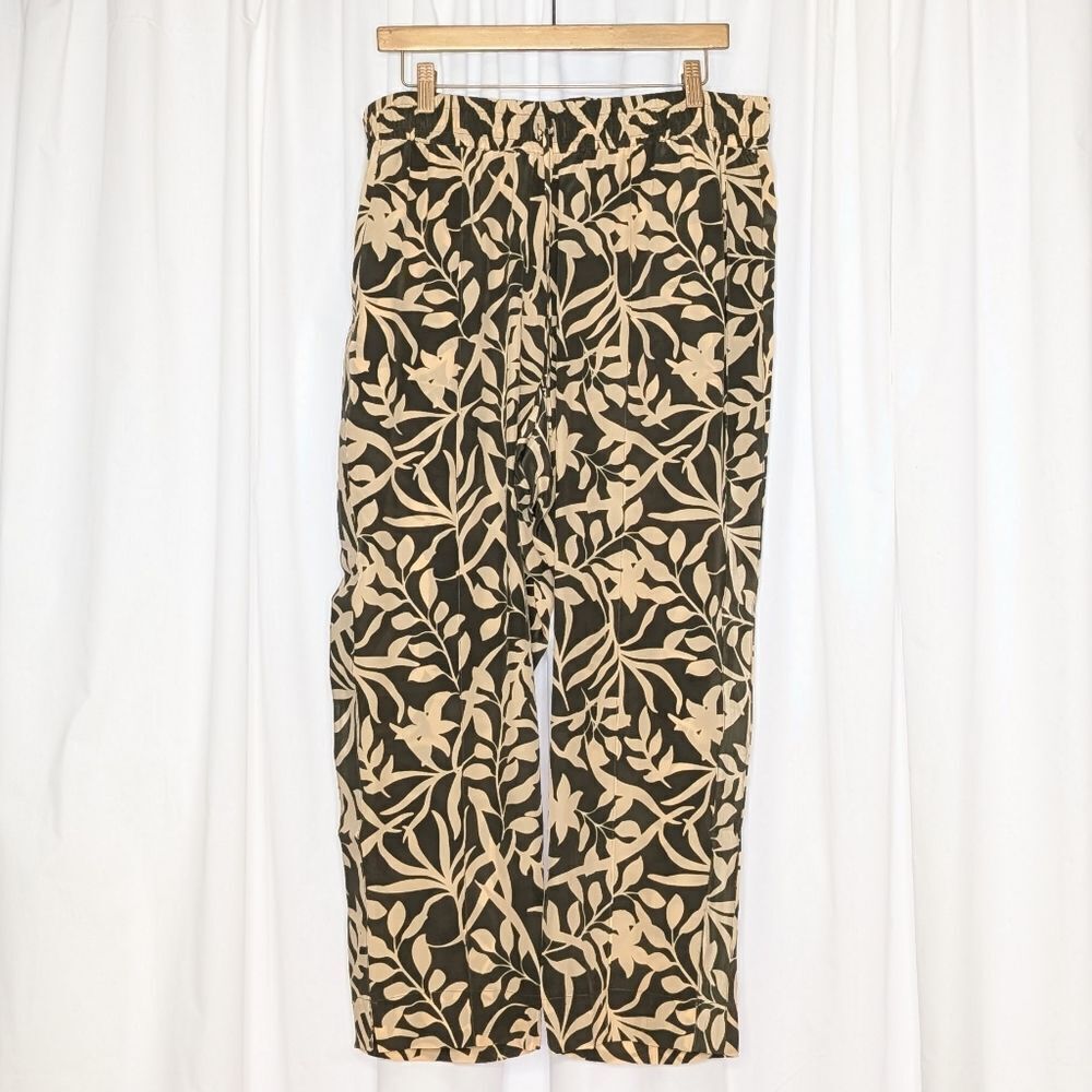 Tucker NYC Julia Pant Forest Figi Floral in Crepe de Chine Silk Floral